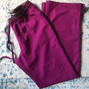 Wine scrub pants
